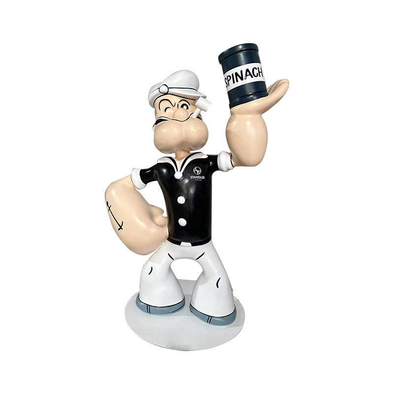 Vintage Popeye Sailor Statue para sa Hotel & Mall Decor - Retro Nautical Themed Sculpture